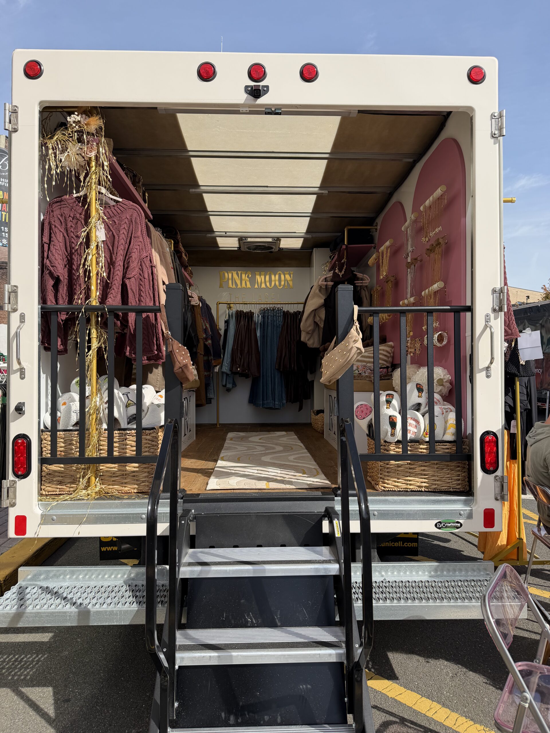 Mobile clothing boutique in a box truck