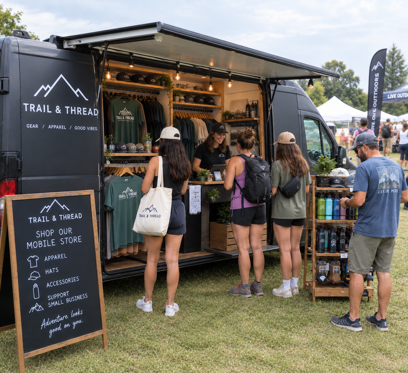 Mobile retail store at an event